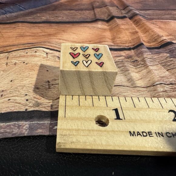Hearts Rubber Stamp Wood Mounted Love Valentine Craft Scrapbooking Cards - Picture 7 of 9